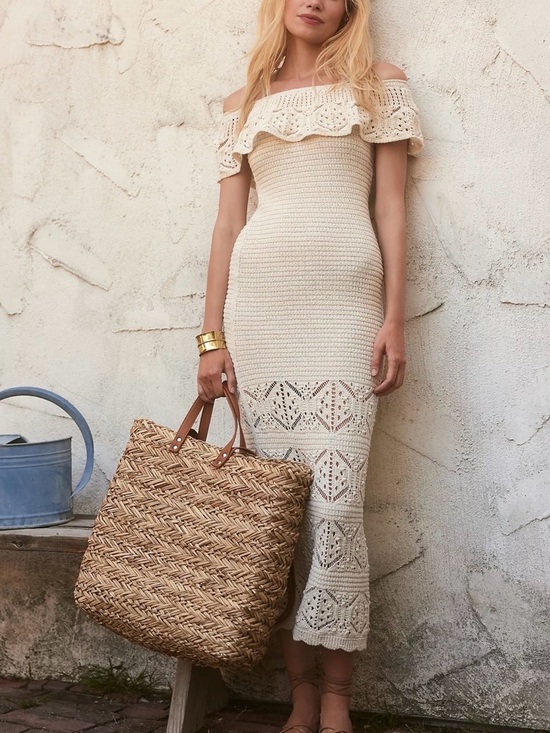Anthropologie Dresses & Skirts - Anthropologie Mara Off The Shoulder Crochet Midi Dress